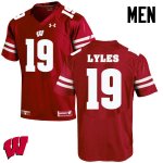Men's Wisconsin Badgers NCAA #9 Kare Lyles Red Authentic Under Armour Stitched College Football Jersey PL31S71KG